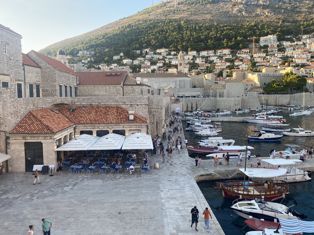 The Old Port, the Bell Tower, the Dominican Monastery and the Revelin Fortress, viewed from the eastern city walls