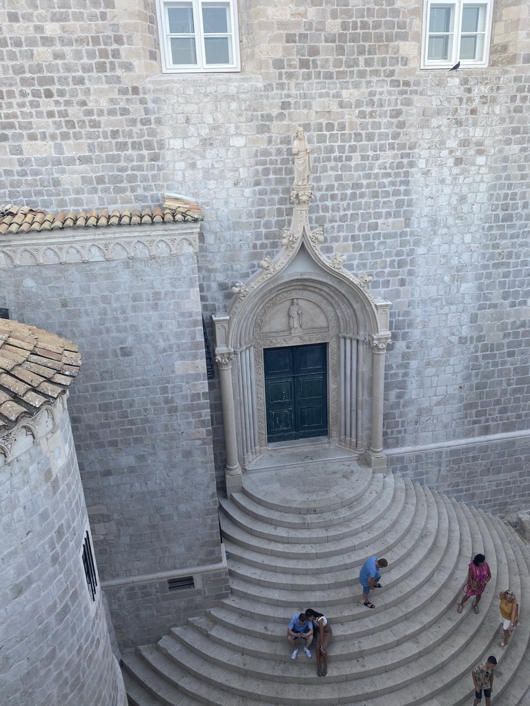 Circular staircase and gate at the south side of the Dominican Monastery, viewed from the top of the northeastern city walls