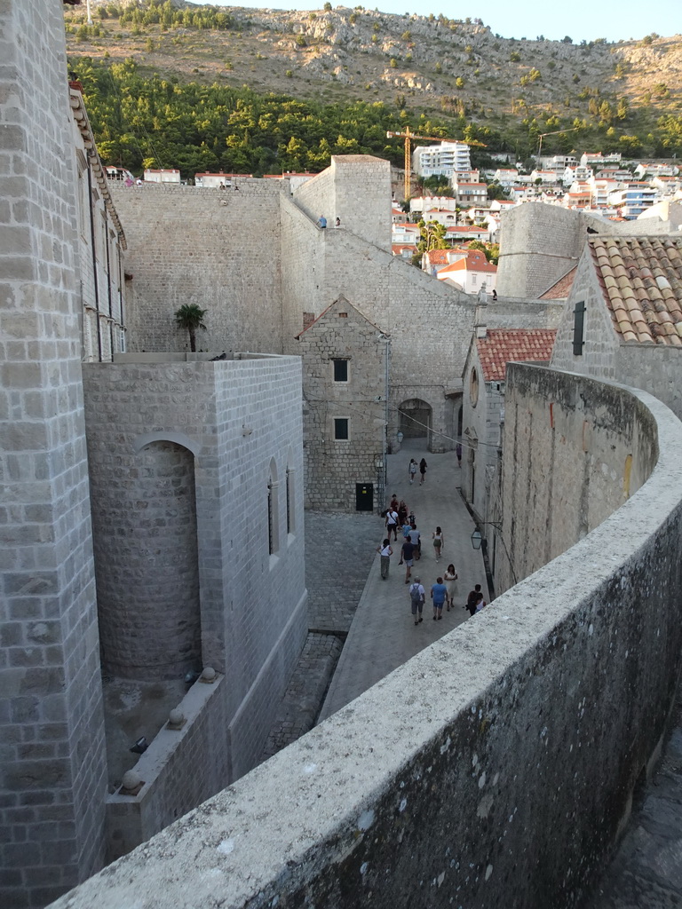 The Ulica Svetog Dominika street and the east side of the Dominican Monastery, viewed from the top of the northeastern city walls