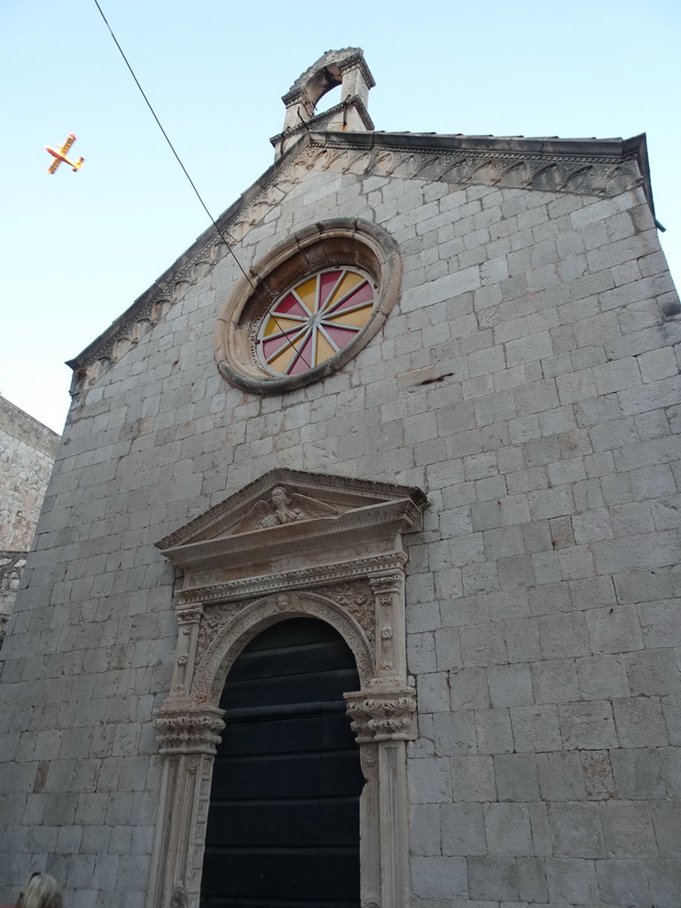 Facade of St. Luke`s Church at the Ulica Svetog Dominika street