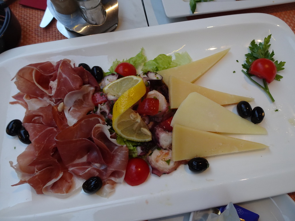 Salad at the terrace of the Konoba Saint Blaise restaurant at the Zeljarica Ulica street