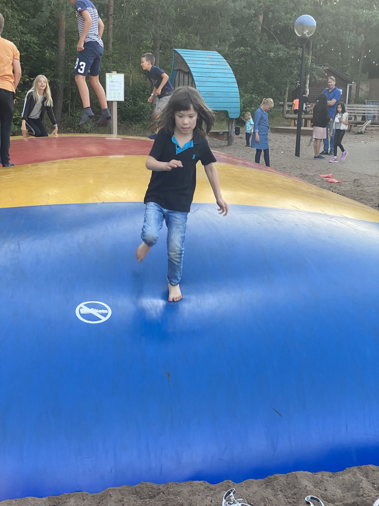 Max on the trampoline at the main playground at the Landal Coldenhove holiday park