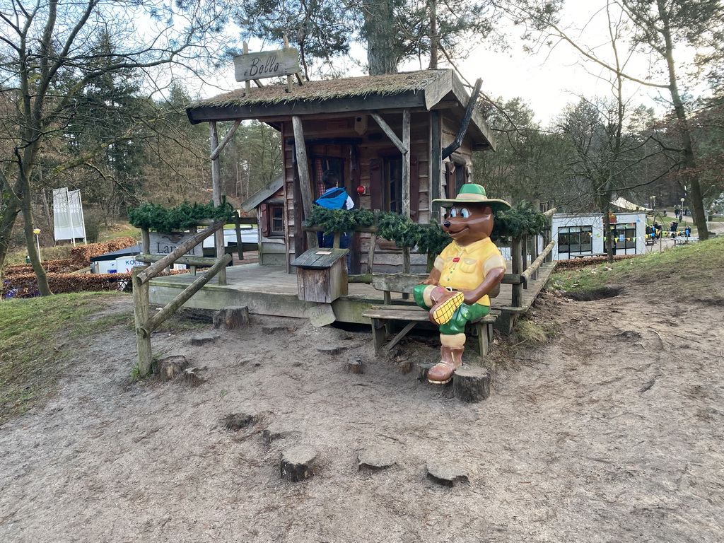 Max at the home of the mascot Bollo at the Landal Coldenhove holiday park