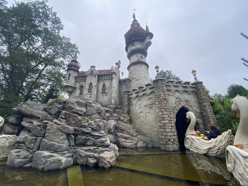 The Six Swans attraction at the Fairytale Forest at the Marerijk kingdom, viewed from one of the boats