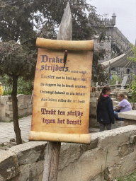 Sign at the Joris en de Draak attraction at the Ruigrijk kingdom