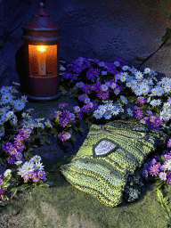 Sweaters and lamp at the Six Swans attraction at the Fairytale Forest at the Marerijk kingdom, viewed from one of the boats