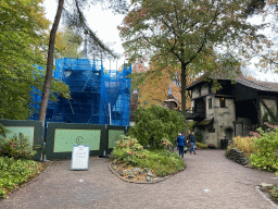 The Lonkhuys building, under renovation, and the Slakkenhuys building at the Laafland attraction at the Marerijk kingdom
