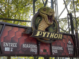 Sign in front of the Python attraction at the Ruigrijk kingdom