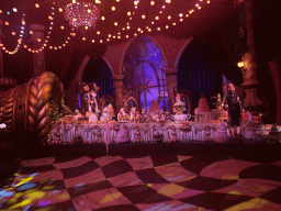 Jester Pardoes, King Pardulfus, Princess Pardijn and the lackey O.J. Punctuel at the Royal Hall in the Symbolica attraction at the Fantasierijk kingdom