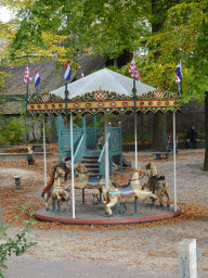 Carousel at the Kindervreugd playground at the Marerijk kingdom, viewed from the waiting line for the Villa Volta attraction