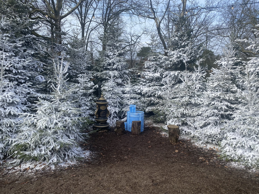 Hearth at the Warme Winter Weide square at the Reizenrijk kingdom, during the Winter Efteling