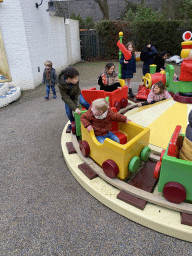 Max on the train at the Kleuterhof playground at the Reizenrijk kingdom