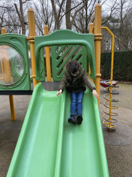 Max on a slide at the Kleuterhof playground at the Reizenrijk kingdom