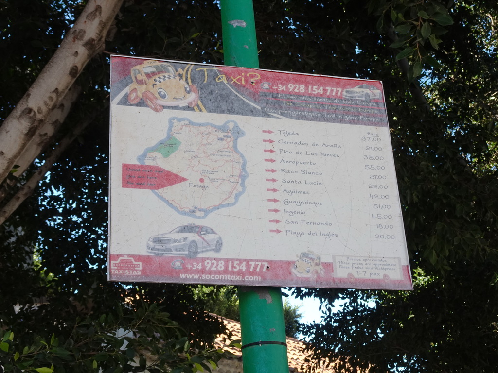 Map of Gran Canaria at the Plaza de San José square