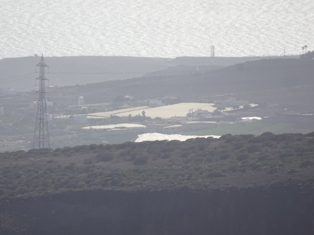 Greenhouses at the town of Montaña la Data, viewed from the Mirador Astronómico de la Degollada de las Yeguas viewpoint