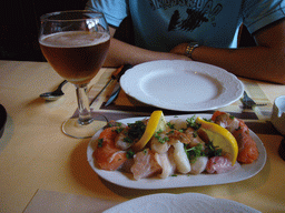 Fondue and a Leffe beer at the `t Gents Fonduehuisje restaurant