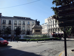 The Plaza de Isabel La Católica square with the Monument to the Capitulations of Santa Fe