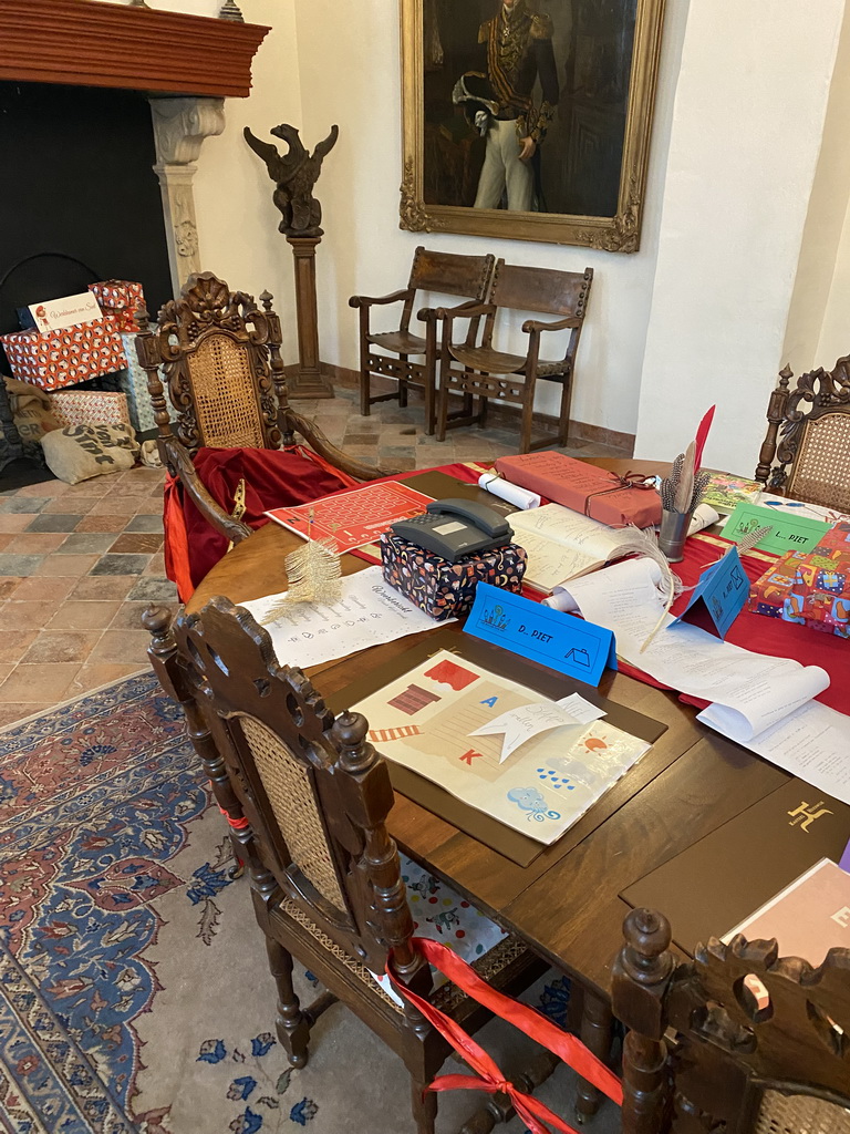 Interior of the meeting room at the ground floor of the main building of the Heeswijk Castle, during the `Sint op het Kasteel 2022` event