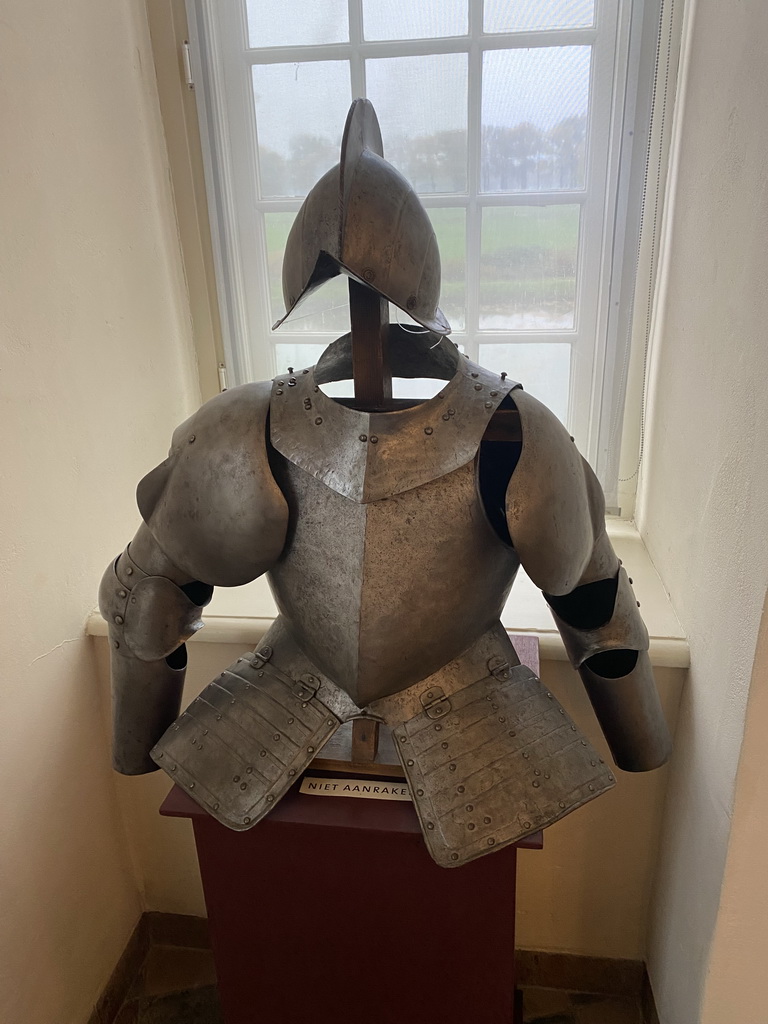 Knight`s armour at the meeting room at the ground floor of the main building of the Heeswijk Castle, during the `Sint op het Kasteel 2022` event