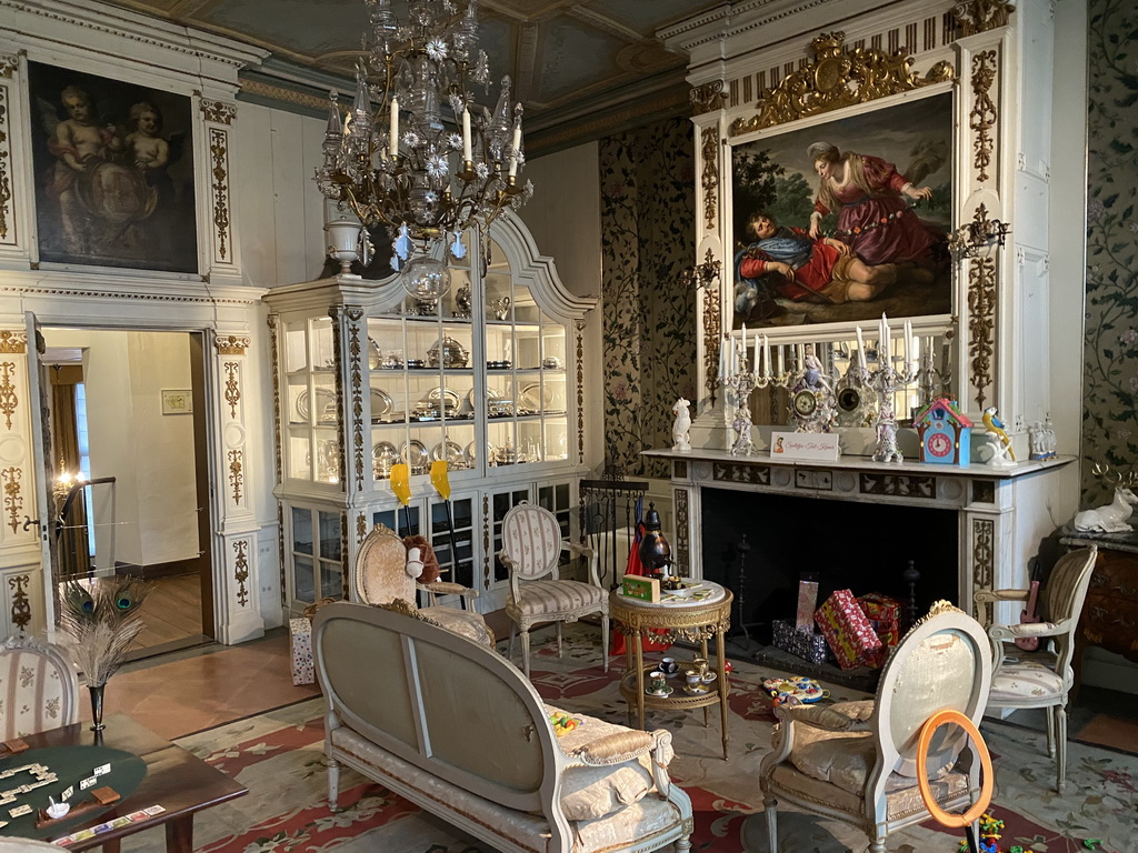 Interior of the meeting room at the second floor of the main building of the Heeswijk Castle, during the `Sint op het Kasteel 2022` event