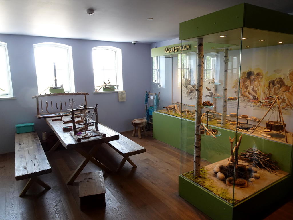 Prehistoric tools at the upper floor of the main building of the HistoryLand museum