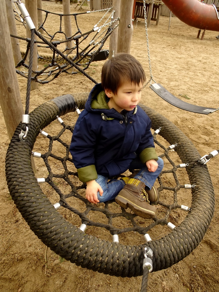 Max at the playground at the Kongoplein square at the Safaripark Beekse Bergen