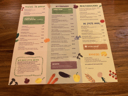 Menu of the Brasserie Miggelenberg restaurant at the Landal Miggelenberg holiday park