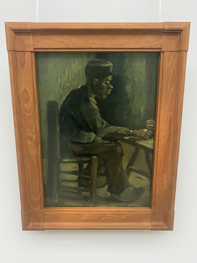 Painting `Man at table` by Vincent van Gogh at the Van Gogh Gallery at the Kröller-Müller Museum