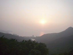 The west side of Hong Kong Island with Mount Davis, viewed from Victoria Peak, at sunset