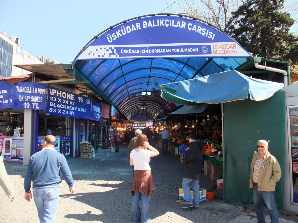 Miaomiao at an open market in the Uskudar district