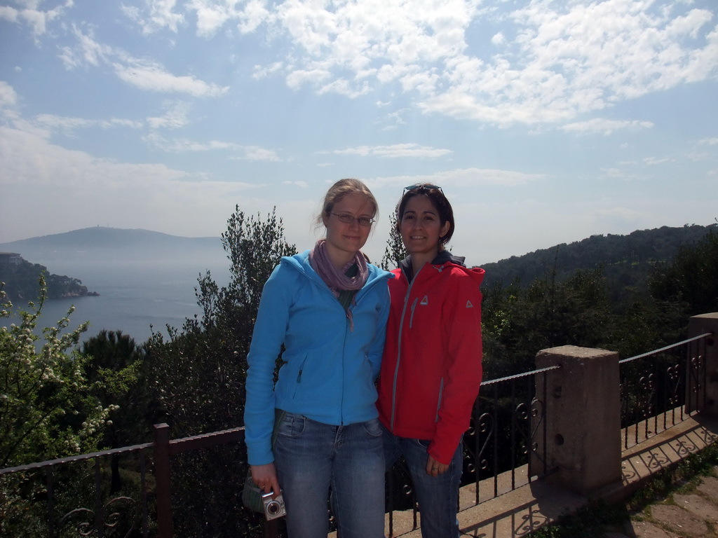 Ana and Nardy at Heybeliada island, with Büyükada island on the background