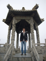 Tim at a pavilion at Youguo Temple