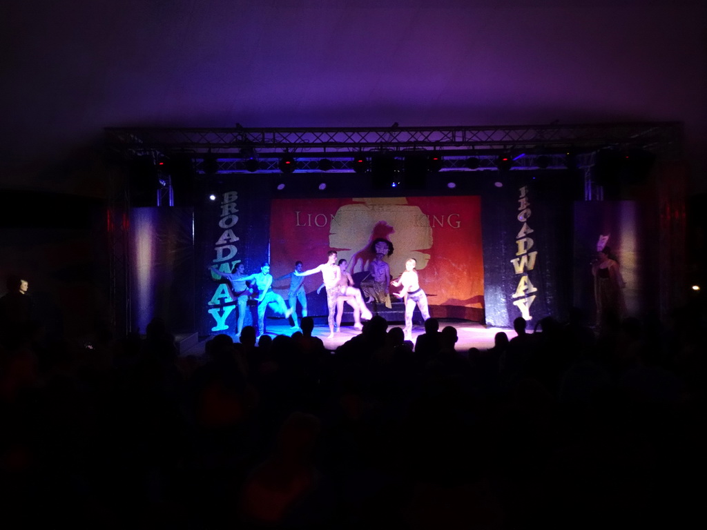 Dancers at the Lion King show at the Entertainment Tent at the Blue Lagoon Resort