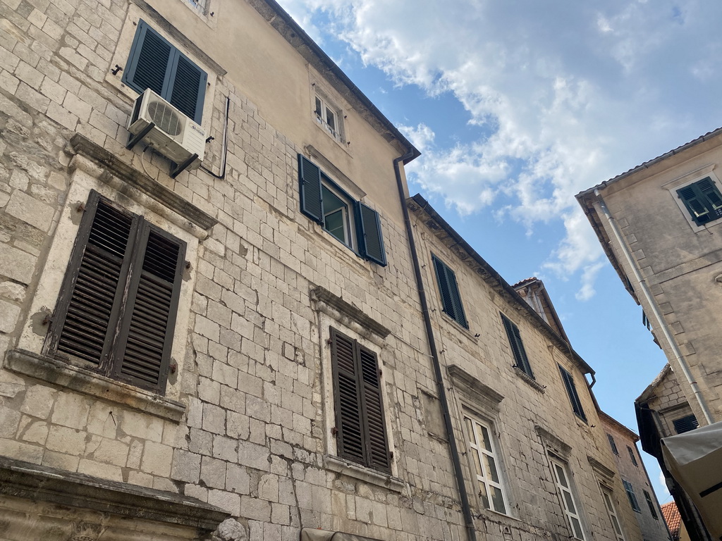 Facades of houses at the northwest side of the Flour Square and the Fortress of St. John