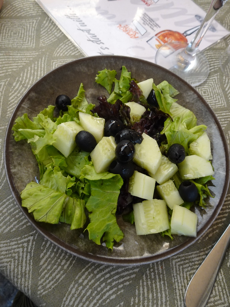 Salad at the terrace of the Regina Del Gusto restaurant