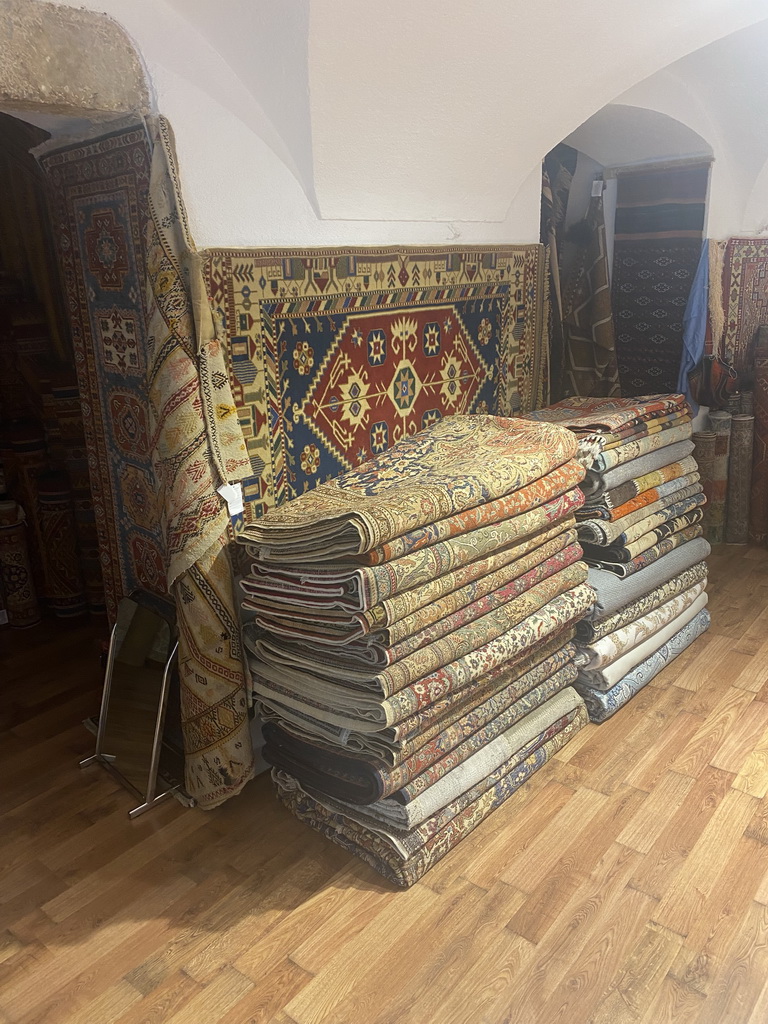 Tapestries at a shop between the Cinema Square and the St. Luka Square