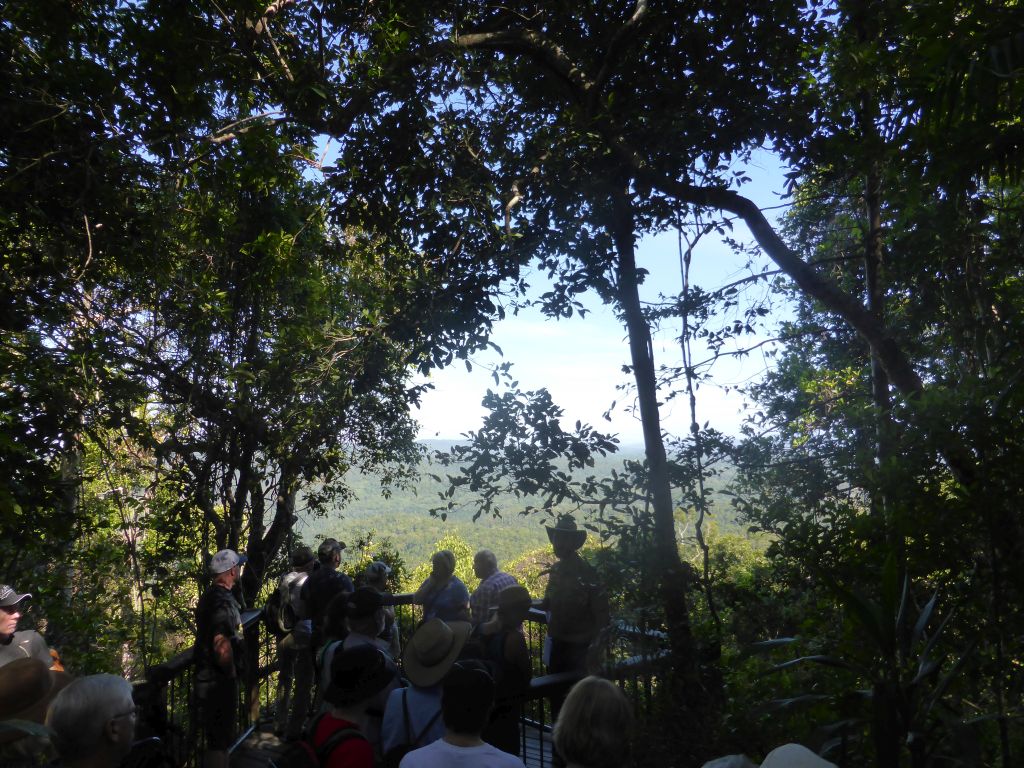 Tourists at the viewpoint at Red Peak Skyrail Station