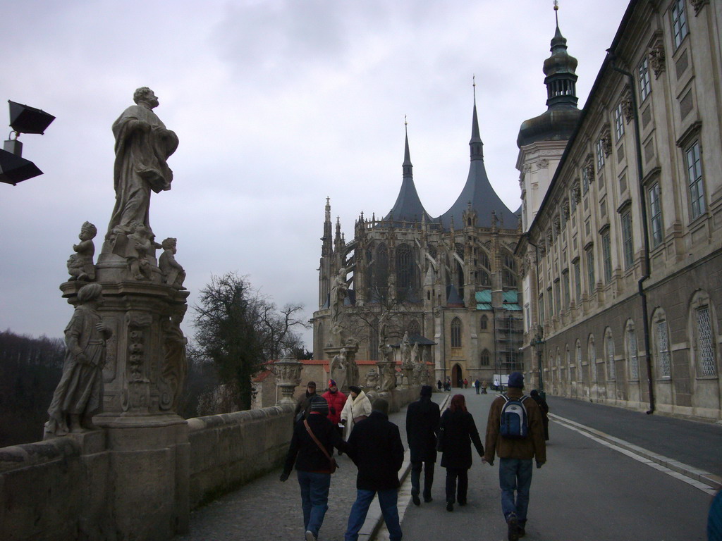 Road along the Jesuit College, to the St. Barbara`s Cathedral