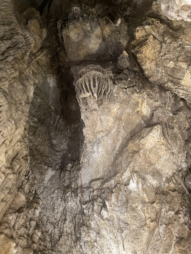 Stalactites on the ceiling of the small cave at the Cave Bar More