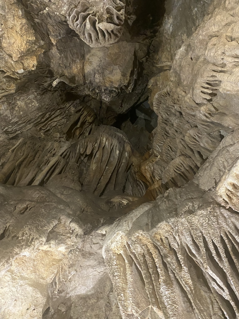 Stalactites on the ceiling of the small cave at the Cave Bar More