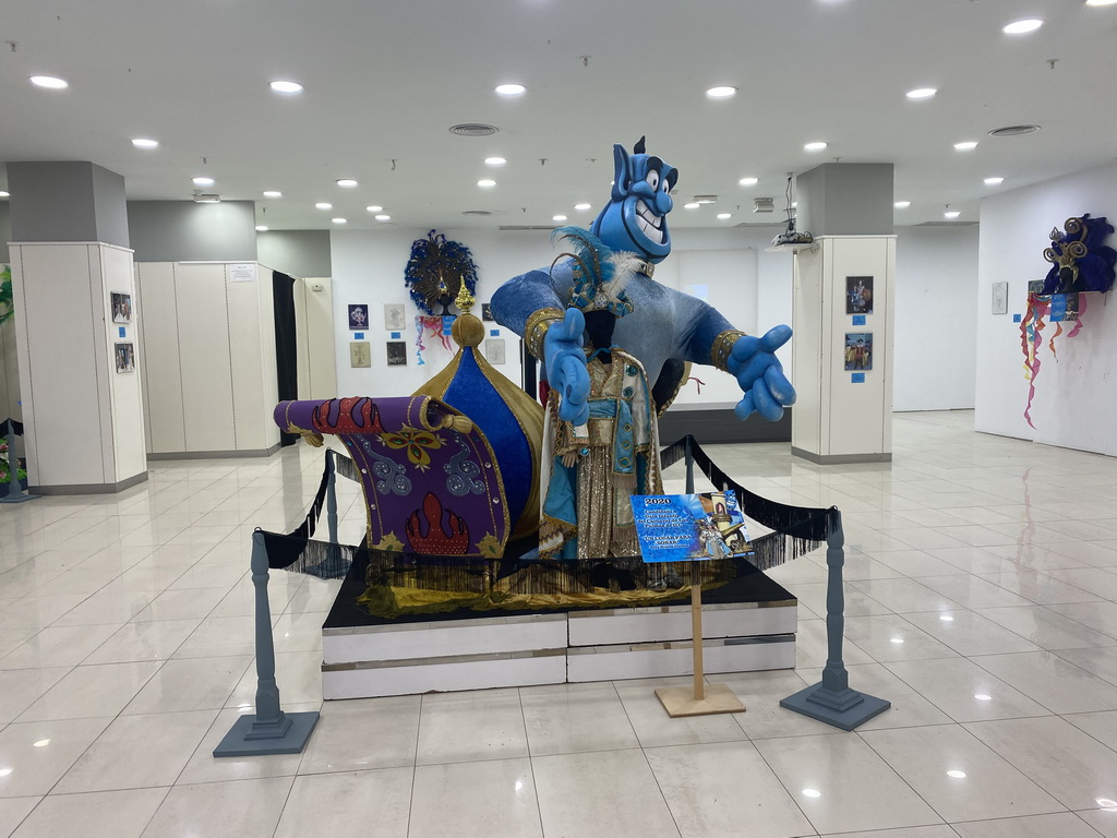 Carnaval statue at the Carnaval exposition at the Centro Comercial El Muelle shopping mall