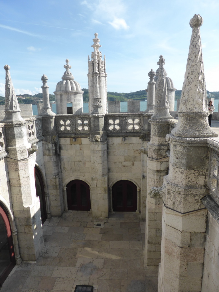 The ground floor of the Torre de Belém tower, viewed from the first floor