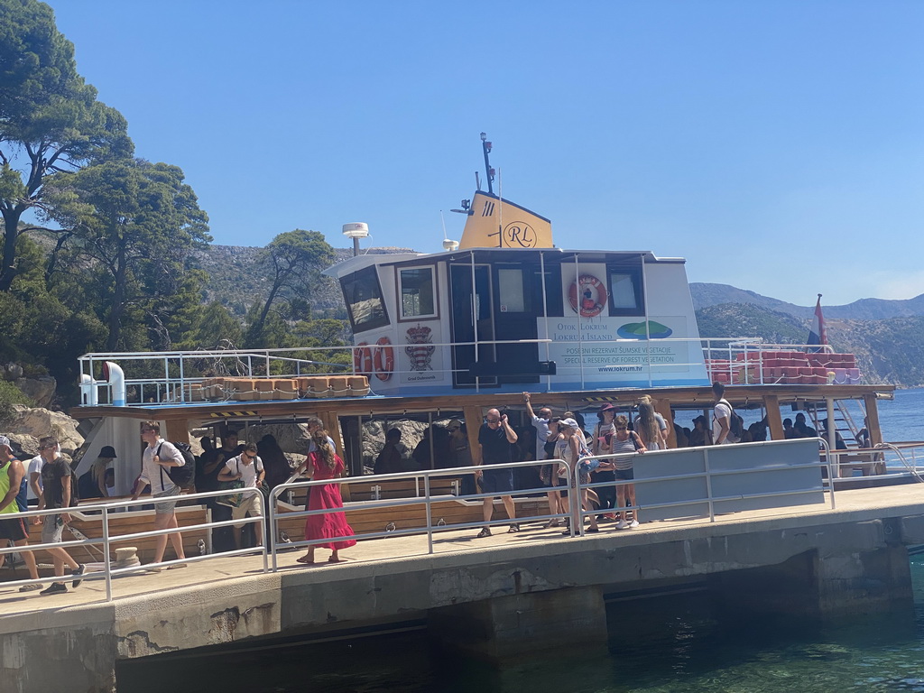 The ferry from Dubrovnik Harbour at Lokrum Harbour