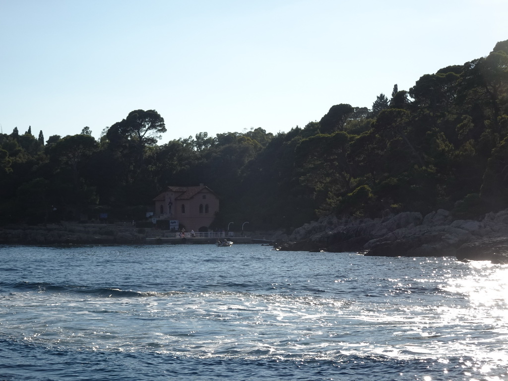 Boat at Lokrum Harbour, viewed from the ferry to Dubrovnik Harbour