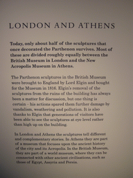 Explanation on the Elgin Marbles from the Parthenon, in the British Museum