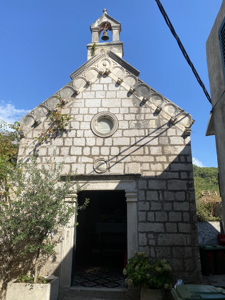 Front of a small church near the Tapas & Wine Bar Neo