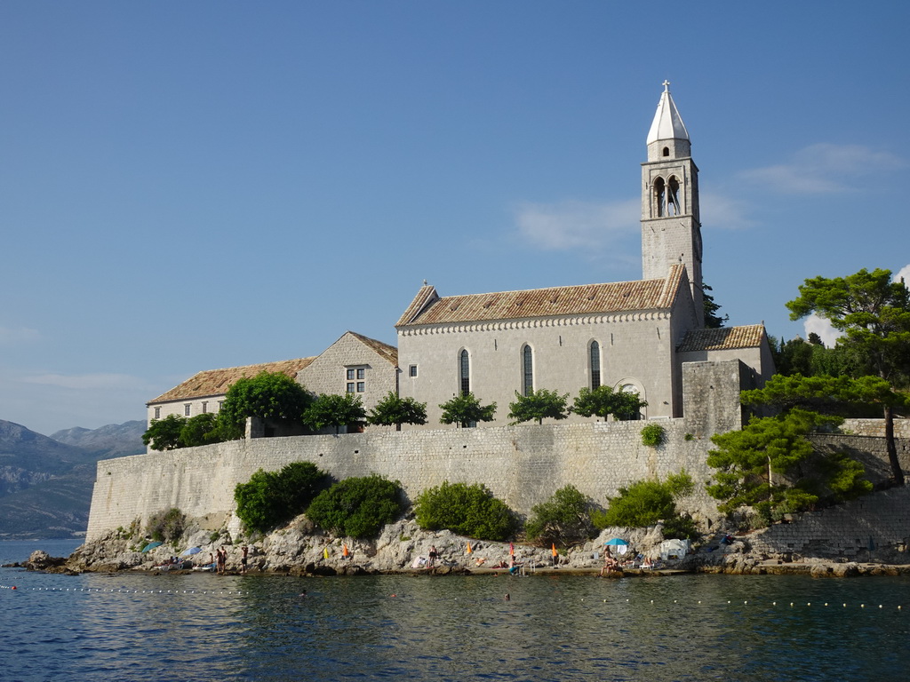 The Church of Sveta Marija od pilice, viewed from the Elaphiti Islands tour boat