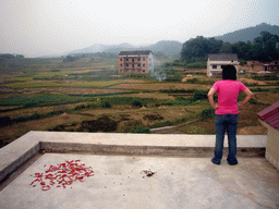 Miaomiao on the roof of her grandparents` house