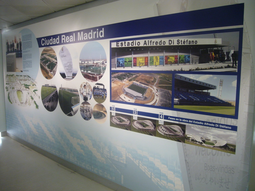 Information on the Alfredo Di Stéfano Stadium, in the museum of the Santiago Bernabéu stadium