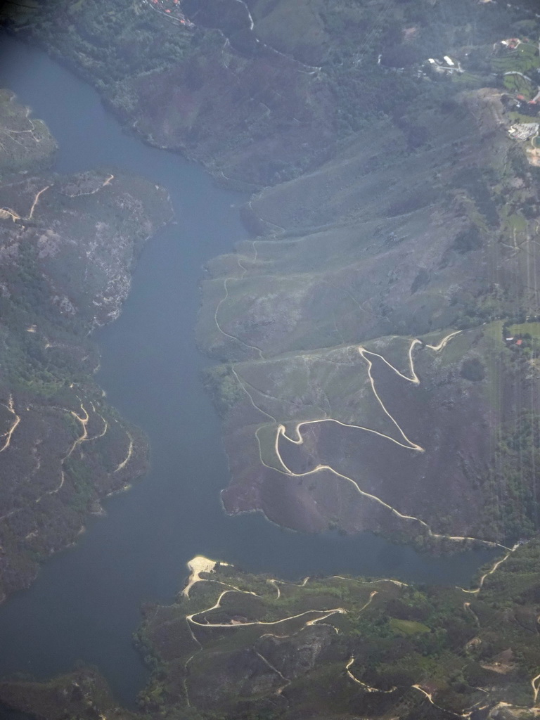 The Cávado river, viewed from the airplane from Eindhoven